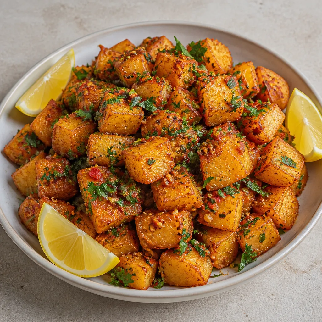Batata-Harra-Art scharfe Kartoffeln
