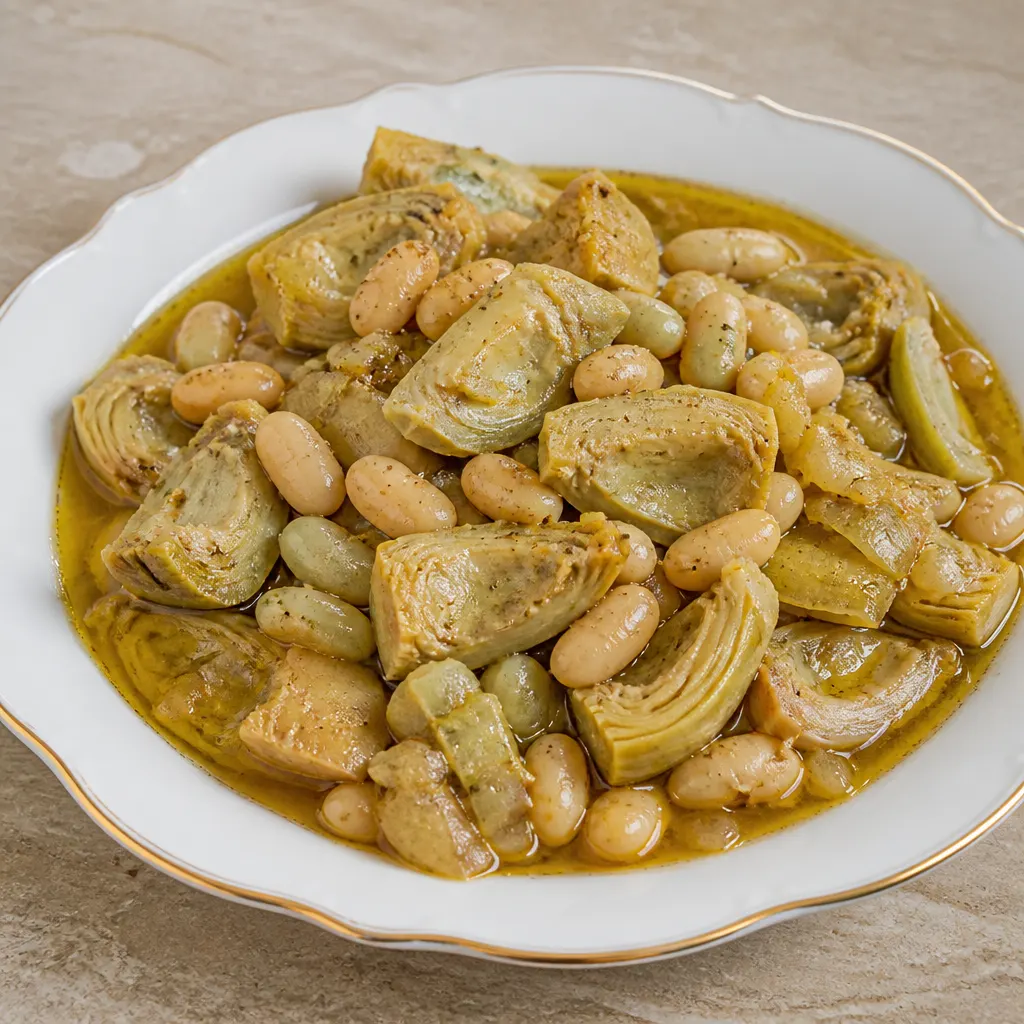 Artichauts aux haricots et au ghee