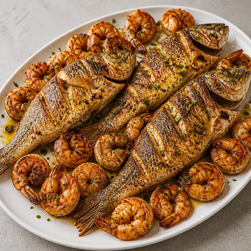 Grilled Fish and Shrimp