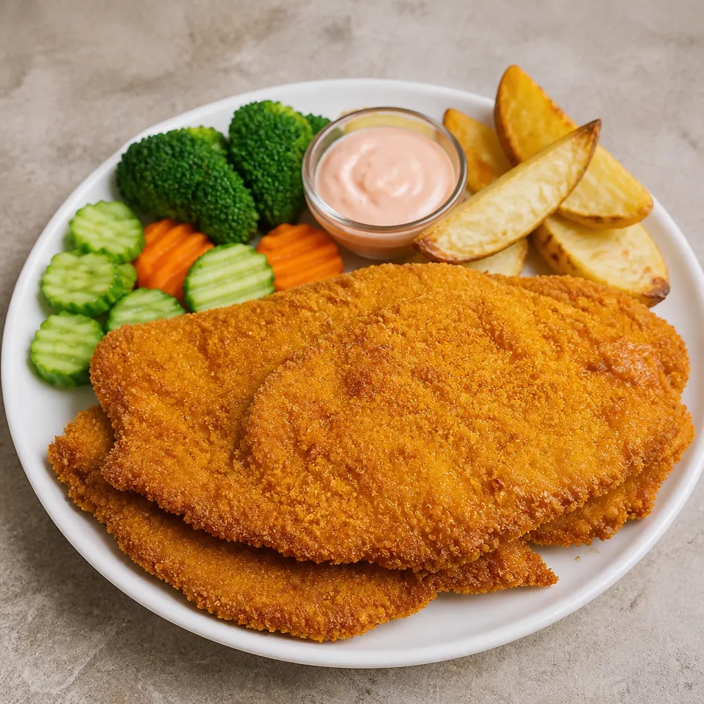Knuspriges frittiertes Hähnchenschnitzel