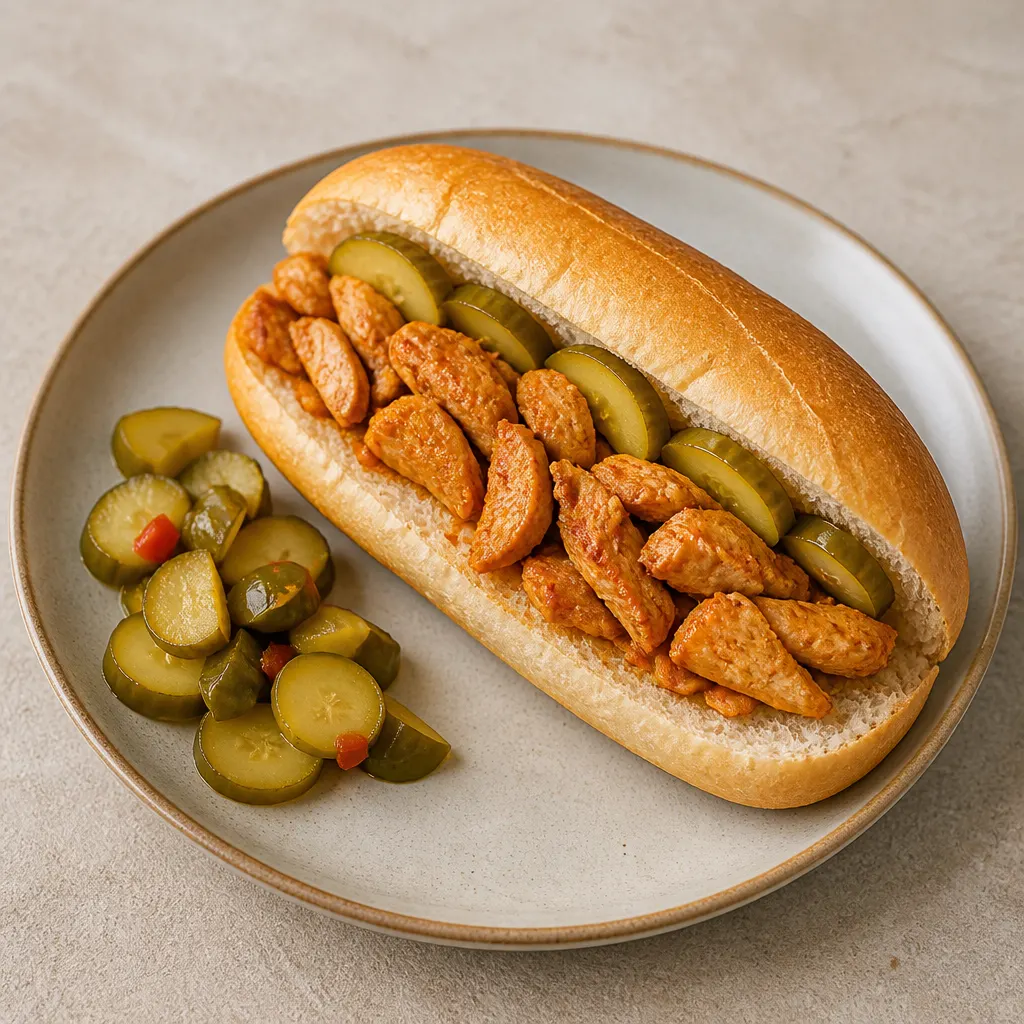 Chicken Sausage with Cucumber Pickles