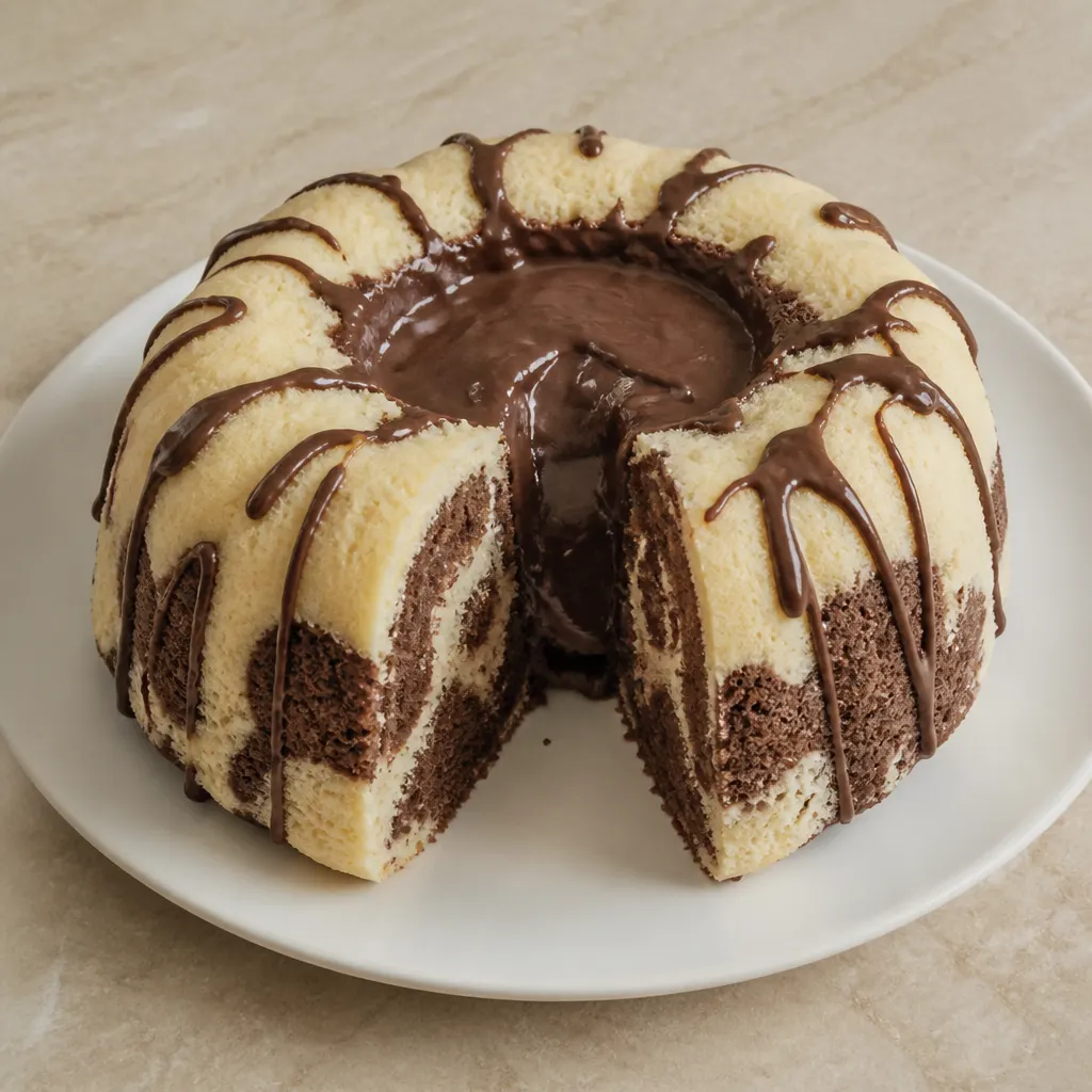 Pot Cake with Chocolate Sauce