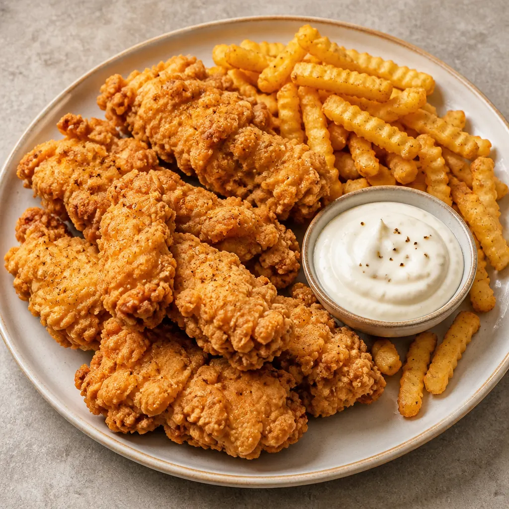 Syrian-Style Fried Broasted Chicken with Garlic Sauce