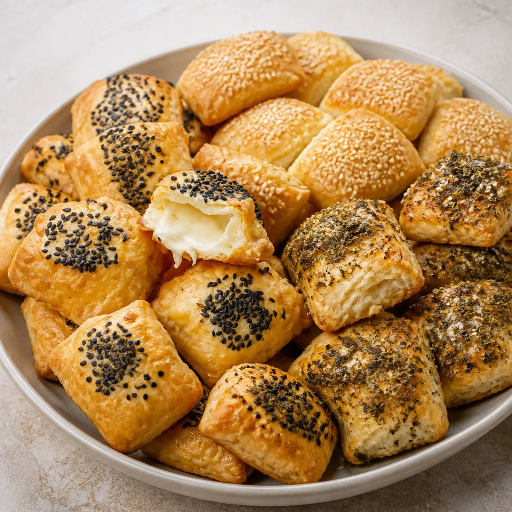 Ramadan-Käsepasteten mit drei Teigsorten