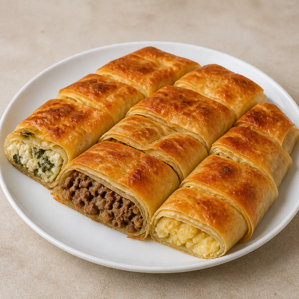 Türkische Börek mit drei Füllungen