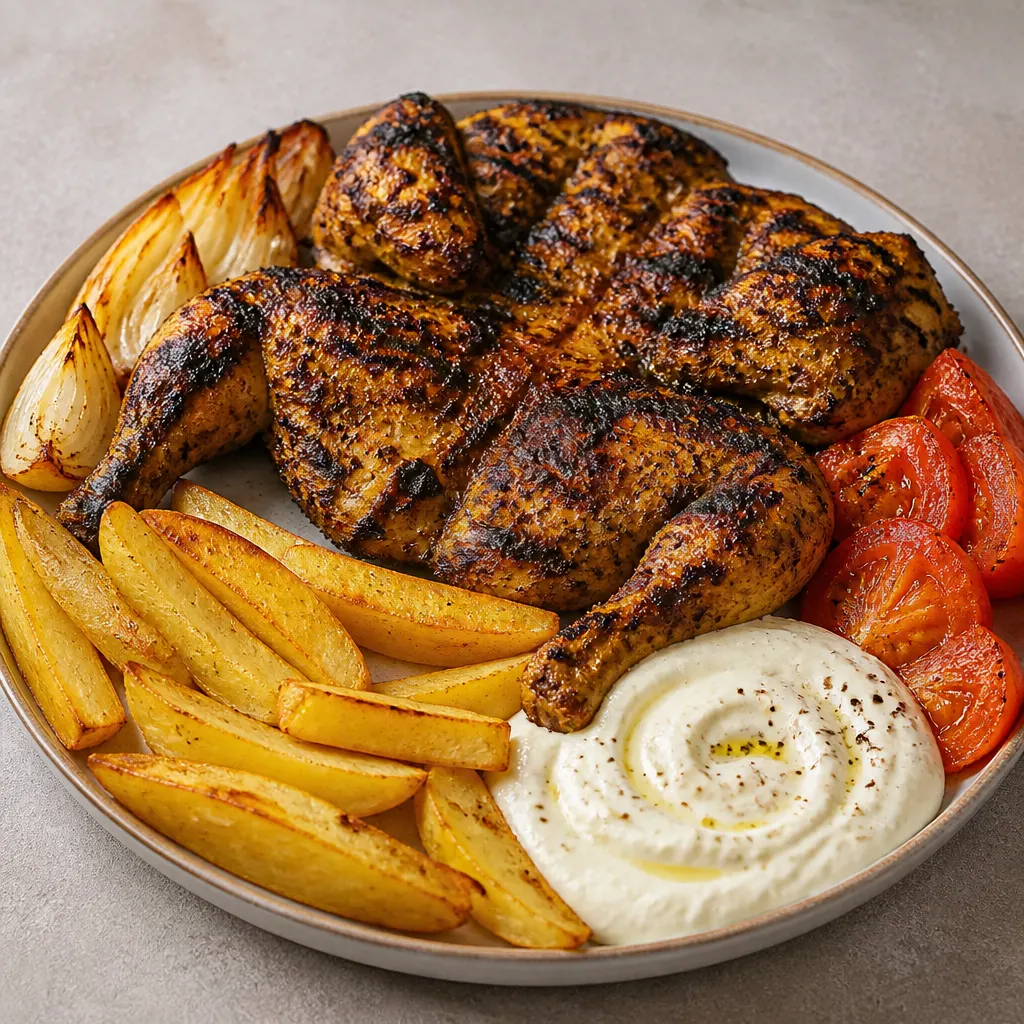 Über Holzkohle gegrilltes Hähnchen ohne Grill