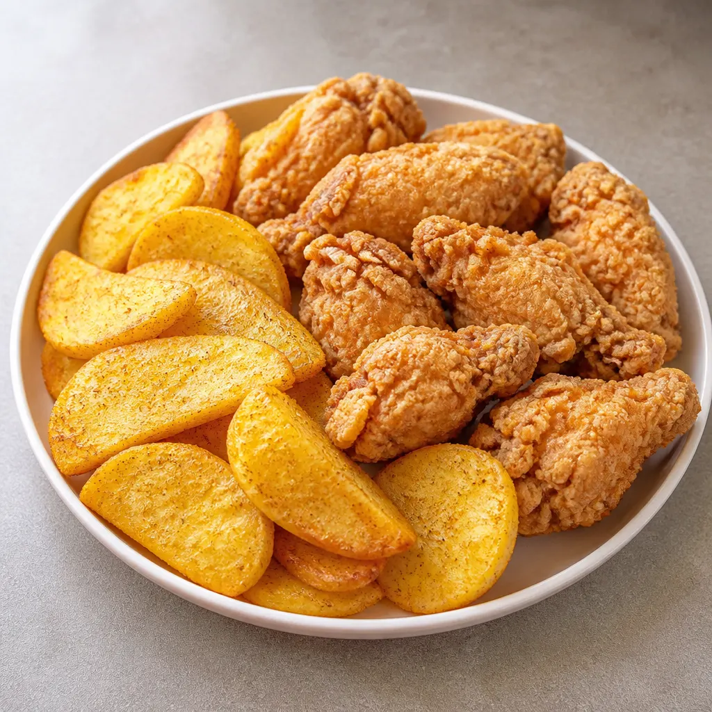 Ailes de poulet et pommes de terre façon broasted