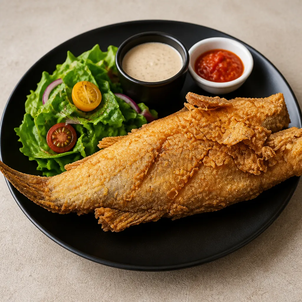 Crispy Fried Fish with Tahini Sauce