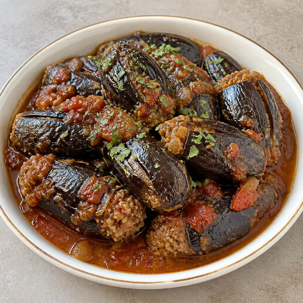Stuffed Eggplant Sheikh al-Mahshi