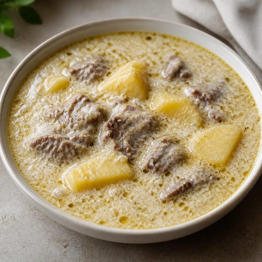Kishk mit Fleisch und Kartoffeln