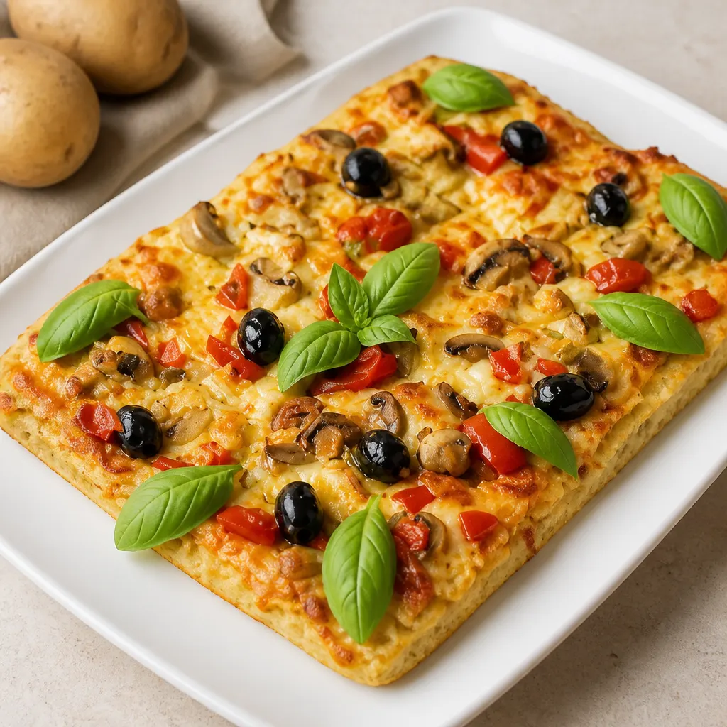Pizza mit Kartoffelteig
