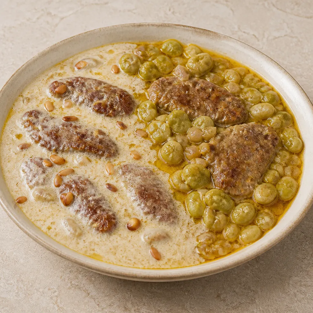 Chicken Cutlets with Fava Beans