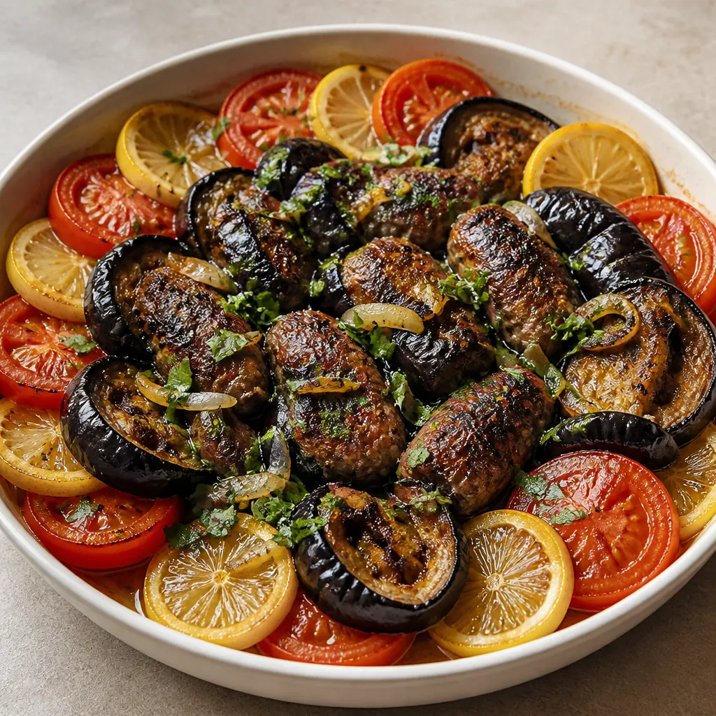 Kebab with Grilled Eggplant