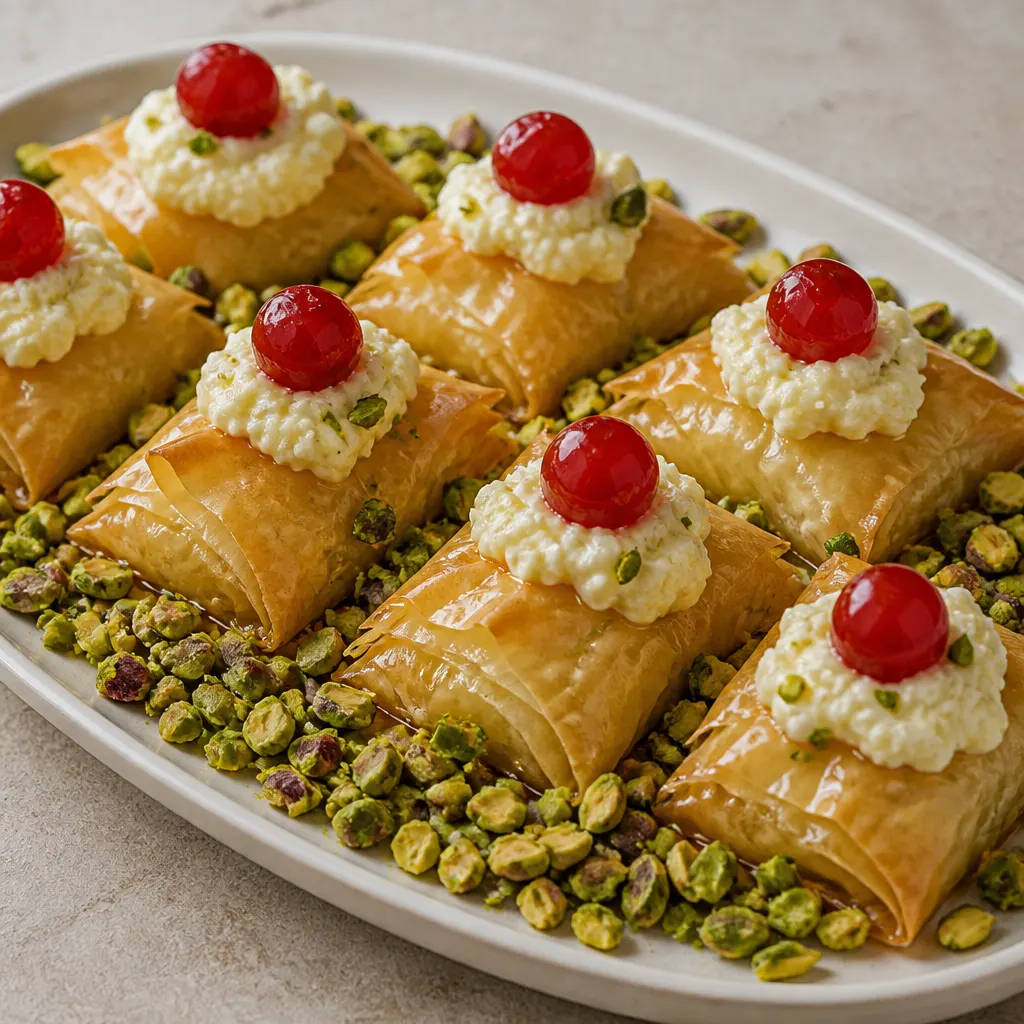 Phyllo Custard and Pistachio Pastries