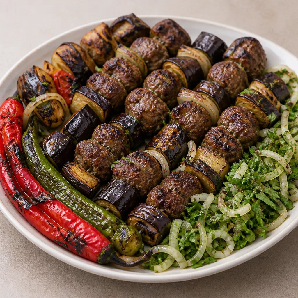 Grilled Kebab with Eggplant