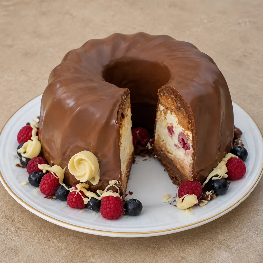 Chocolate Cake with Cheese and Cream