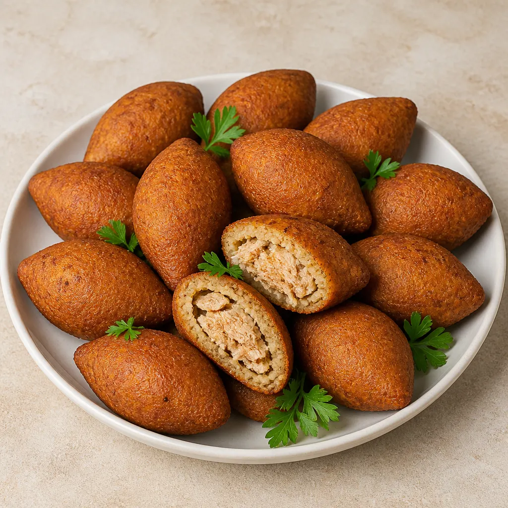 Gebratene Kibbeh mit Hähnchen