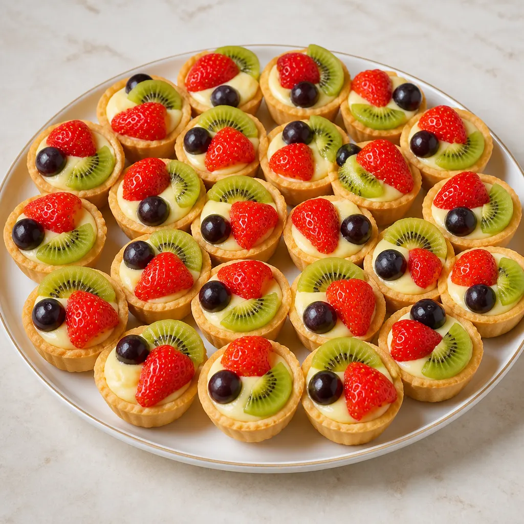 Mini-Törtchen mit Vanillecreme und Obst