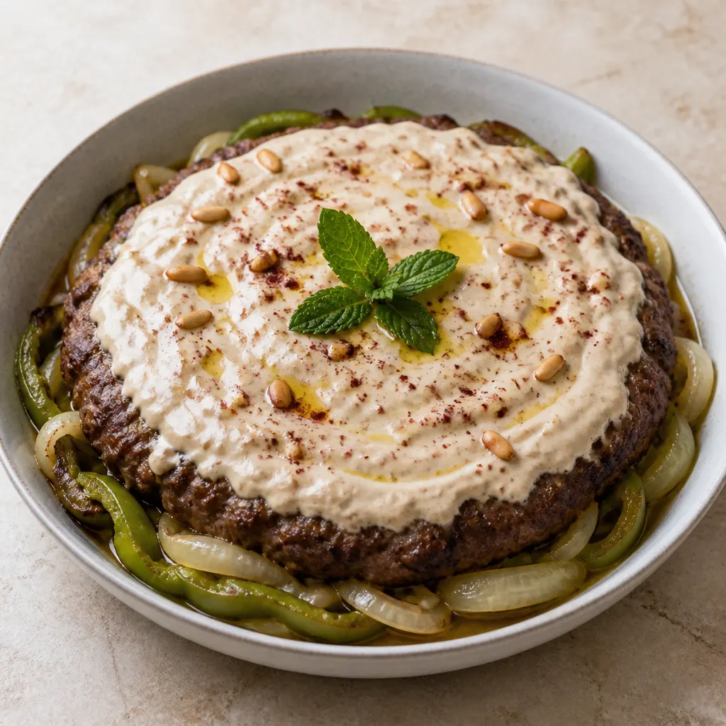 Baked Meat Kefta with Yogurt Tahini Sauce