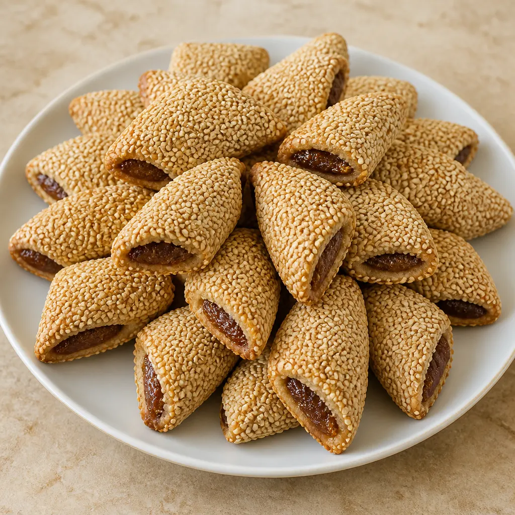 أصابع التمر بالسمسم