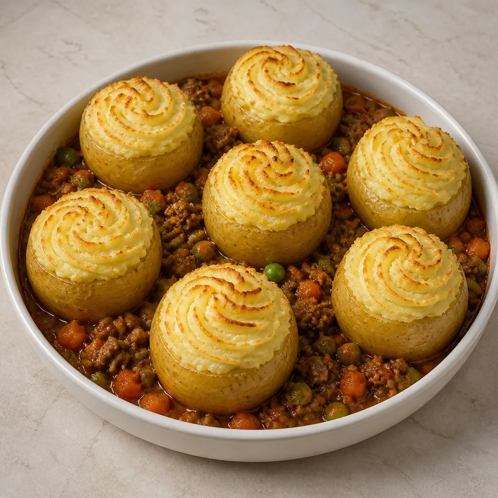 Stuffed Potatoes with Meat and Vegetables
