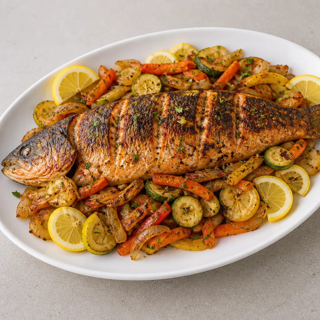 Grilled Salmon with Vegetables