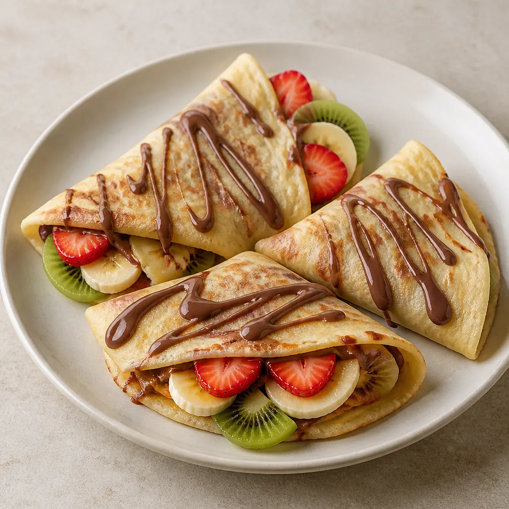 Crêpes mit Früchten und Nutella