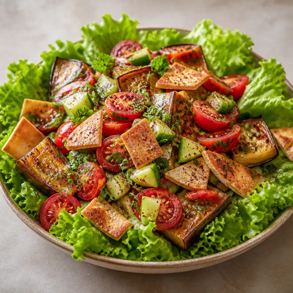Eggplant Fattoush (Levantine Bread Salad)